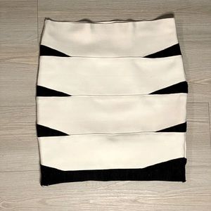 White and Black Mini Skirt